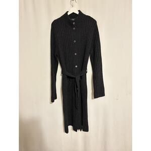 RALPH LAUREN LRL Dress XL Long Ribbed Buttons Wool Stretch Western Fall Belt